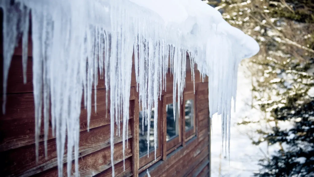 ice in gutters